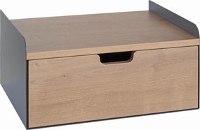 XXXLutz NOČNÝ STOLÍK, antracitová, farba duba, 40/20/30 cm - Nočné stolíky - 001931064703
