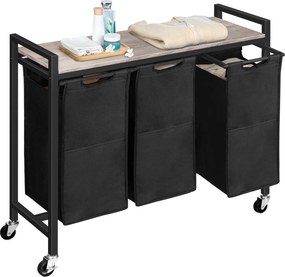 Koš na prádlo Vasagle Pietro 119 l šedý/černý