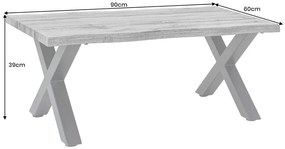 Konferenčný stolík WILD 90 cm - Wild Oak, nohy v tvare X