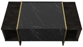 Konferenčný stolík VEYRON 37,3x103,8 cm čierna/zlatá