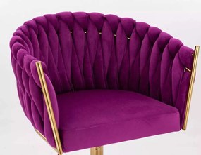 LuxuryForm DESIGN Barová stolička NORDEN VELUR na zlatom tanieri - fuchsia
