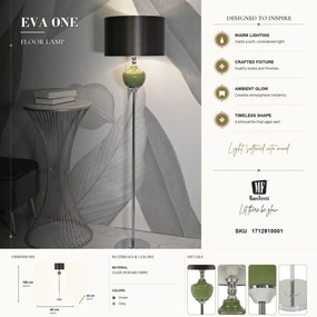 Stojacia lampa Eva 160 cm strieborná/čierna/zelená