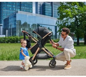 KINDERKRAFT - Kombinovaný kočík 3v1 ESME Pure black + autosedačka MINK PRO