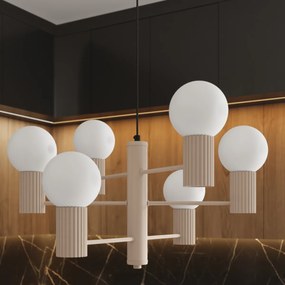 Luster Halo, 6x biele sklenené tienidlo, tp