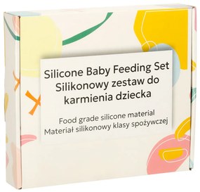 KIK Silikónová jedálenská súprava pre deti, 4 diely (svetlomodrá)