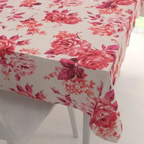 Biante Dekoračný obdĺžnikový obrus Leona LN-116 Červené ruže na režnom 60x100 cm