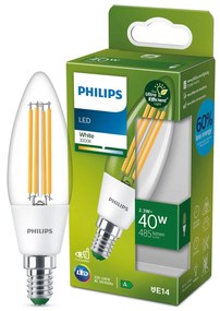 Philips LED žiarovka E14 2,3W 485lm číra 3 000K