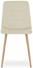 AKCIA Svetlobéžová zamatová stolička KARA II. akosť