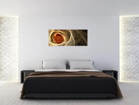 Obraz - Abstraktné ruže v ohnivých farbách (120x50 cm)
