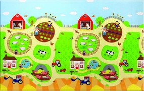 Dwinguler, Obojstranný protišmykový koberec Farma – na von aj na doma, 140x210, viacfarebná, detská izba