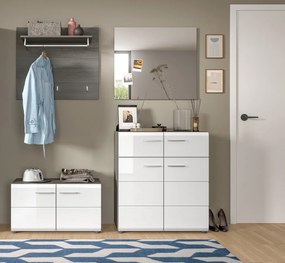 Šatníkový panel s policou Salsa, 80 cm, sivý dub