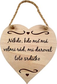 AMADEA Drevené srdce s textom Niekto, kto ma má veľmi rád..., masívne drevo, 16 x 15 cm