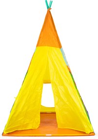 Detský indiánsky TIPI stan IPLAY 100×100×135 cm pre deti od 3 rokov – s podlahou