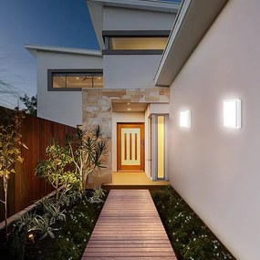 Brilagi - LED Vonkajšie svietidlo so senzorom BENE LED/24W/230V 26x26 cm biela IP54