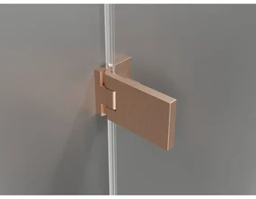 Mexen Lunar-F Duo, skladací sprchový kút 70 x 70 cm, 8mm číre sklo, profil medená matná, 836-070L-070P-65-00