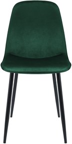 Sada 4 ks jedálenskej stoličky Maryam zamat - zelená