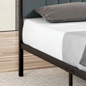 Kovová dvojlôžková posteľ LUNOR 120x200 cm antracit nosnosť 120 kg