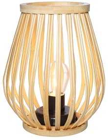 SOLIGHT Bambusový lampáš s LED žiarovkou, teplá biela, 2x AA, 20cm