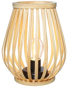 SOLIGHT Bambusový lampáš s LED žiarovkou, teplá biela, 2x AA, 20cm