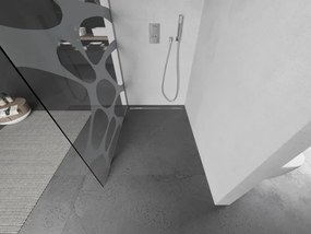 Mexen Kioto, sprchová zástena Walk-In 70 x 200 cm, 8mm číre sklo biely vzor, brúsená oceľ profil, 800-070-101-97-97
