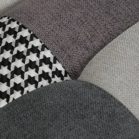 Hojdacie kreslo FABIAN II — látka, čiernobiely patchwork