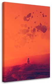 Gario Obraz na plátne Oranžová planéta astronautov - Bryantama Art Rozmery: 40 x 60 cm
