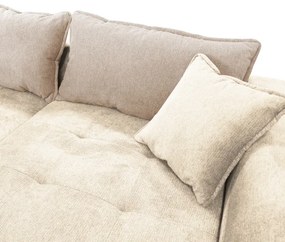 Rozkladacia rohová sedacia súprava s úložným priestorom do L LAGOA pravá béžová/hnedá