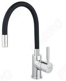 Ferro Drezy - sada granitový drez + flexi batéria Ferro Zumba BZA4B, 1-komorový 780x480 mm, grafitová lesk, DRGM48/78HA-SET1-PL