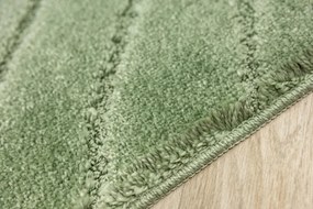 Kúpeľňový koberček Sash Sage zelený, pruhy