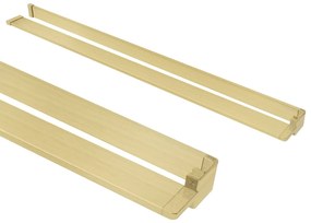 Rea Aero Gold Brush, sprchová zástena Walk-In 110x195 cm, 8mm číre sklo, zlatý matný profil + polička/vešiak na uterák EVO, KPL-K9840