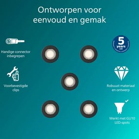 Philips - SADA 5x podhľadových svietidiel PERIDOT 1xGU10/7W/230V čierne