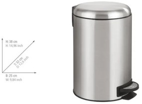 WENKO 22703100 - Kôš LEMAN 25x38 cm nerezová oceľ/satinovaný/čierna