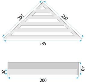 Rea Rea, kúpeľňová polica 285x145x40 mm, SF07, brúsená oceľ, REA-47005