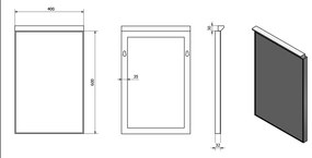 Sapho, BORA zrkadlo v ráme s LED osvetlením a s prepínačom 400x600mm, AL746