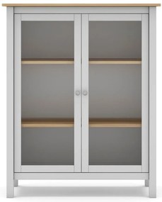 Biela/prírodná vitrína z borovicového dreva 90x110 cm Misti – Marckeric