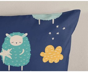 Modré bavlnené detské obliečky na jednolôžko/predĺžené 140x220 cm Sheep – Good Morning