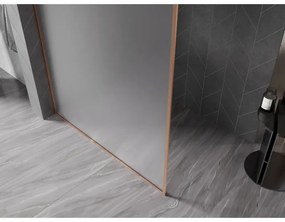 Mexen, Mexen Kioto-XF sprchová stena s rámom 130 x 202 cm, matná 10 mm, brúsená meď - 800-130-104-65-30-X
