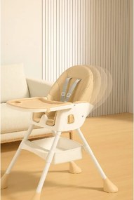 Stolička na kŕmenie KDK03 4v1 béžová + košík a kolieska ZDARMA