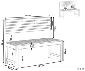 Záhradná lavica z akáciového dreva 110 cm TREIA Beliani