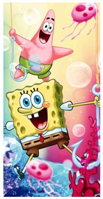 DETSKÝ BAVLNENÝ UTERÁK SPONGEBOB 70X140 CM VZOROVANÁ