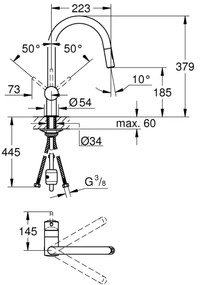 GROHE 32321DC2 - Drezová batéria, nerezové prevedenie