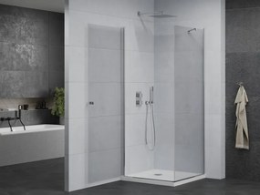 Mexen Pretoria sprchovací kút 80 x 80 cm, priehľadný, chróm + plochá sprchová vanička-852-080-080-01-00-4010