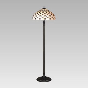 PREZENT Stojacia lampa TIFFANY, 2xE27, 60W, antická hnedá