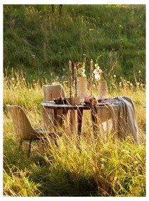 Hnedý okrúhly jedálenský stôl s doskou z akácie ø 140 cm Quenza – Light &amp; Living