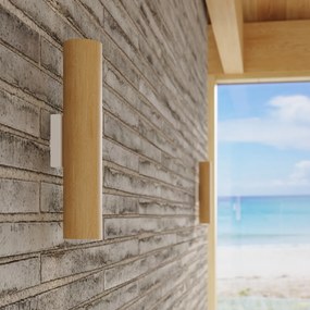 Nástenné svietidlo Lino, 1x drevené tienidlo