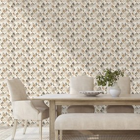 Samolepiaca tapeta béžová geometria s priestorovým efektom