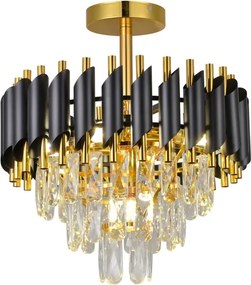 Brilagi - Prisadený luster ECLIPSE 5xE14/10W/230V pr. 38 cm čierna/zlatá