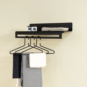Čierny kovový nástenný vešiak s poličkou 60 cm Sway – Spinder Design
