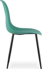 Set dvoch jedálenských stoličiek WAT zelený - čierne nohy (2 ks)