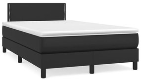 Boxspring posteľ s matracom čierna 120x190 cm umelá koža 3269813